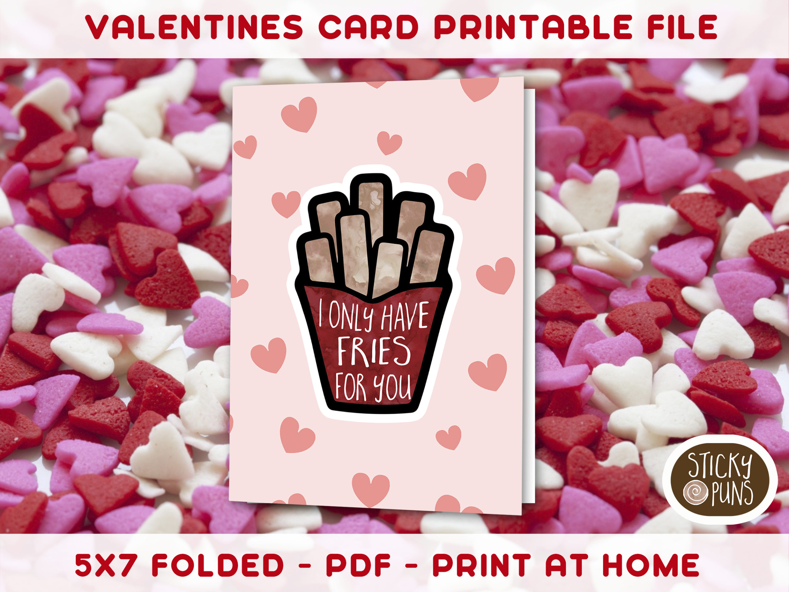 Punny Valentines Day Card - digital file - print at home funny valentine