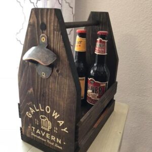 wooden beverage caddy
