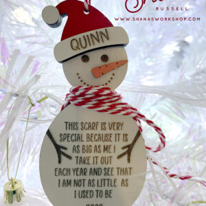 personalized snowman growth ornament