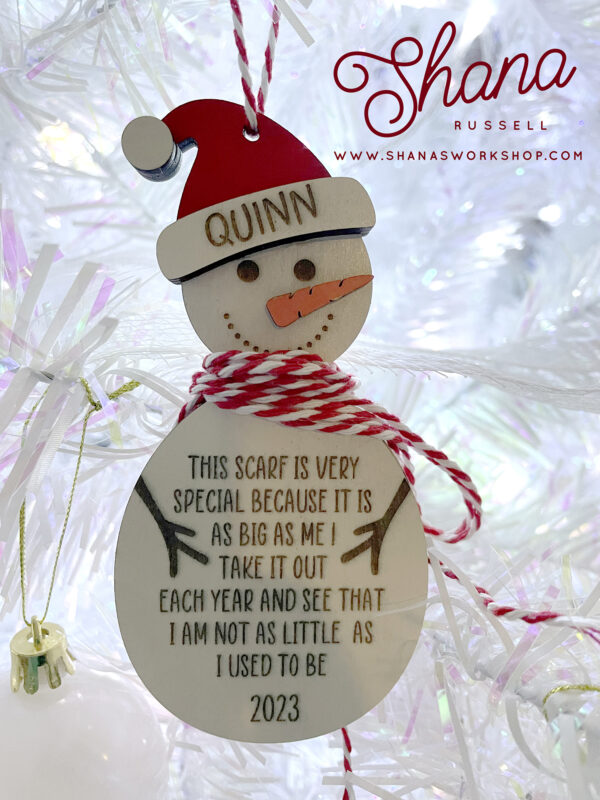 personalized snowman growth ornament