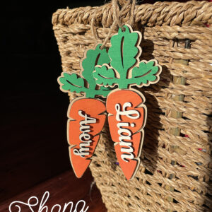 custom easter basket tags - carrots with custom names