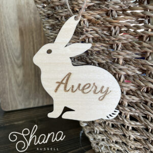 cute bunnies custom easter basket tags