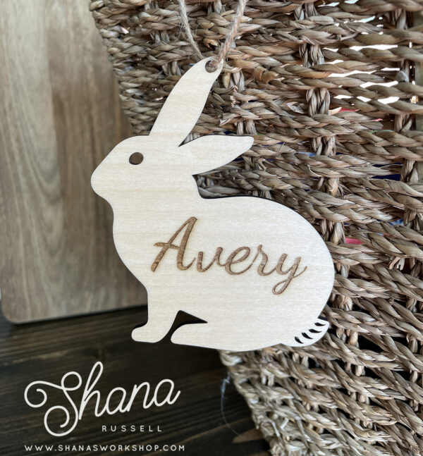 cute bunnies custom easter basket tags
