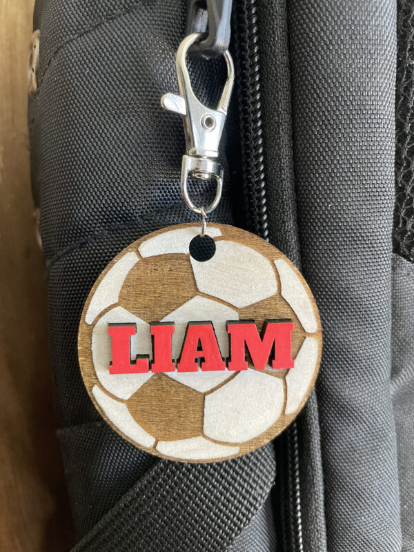 custom soccer keychain bag tag